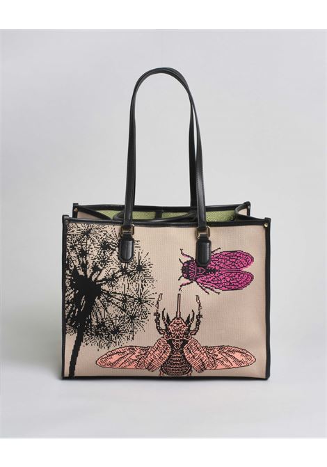 Borsa Atena Etholo grande My Best Bag beige in tessuto con ricami di insetti MY BEST BAG | MYB-2009MICROCOSMO